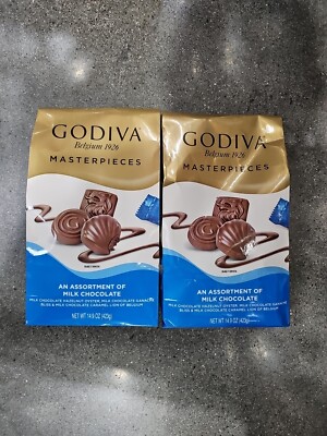 2 Pack Godiva Belgium 1926 Masterpieces Assorted Milk Chocolate  14.9 Oz Each