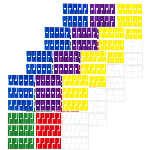 24 Blattkabelbezeichnungen P-förmige Kabelmarker-Tags Kleber - Bild 11 von 12