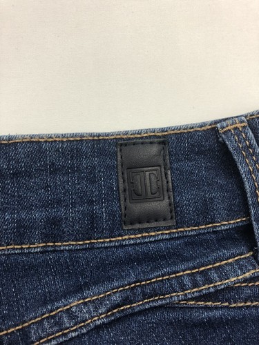 Jeans Ivanka Trump vita alta taglio gamba larga scolpito lavaggio scuro taglia 6 - Foto 9 di 9