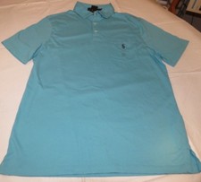 Mens Polo Ralph Lauren short sleeve cotton Polo shirt M Classic Fit blue 333006