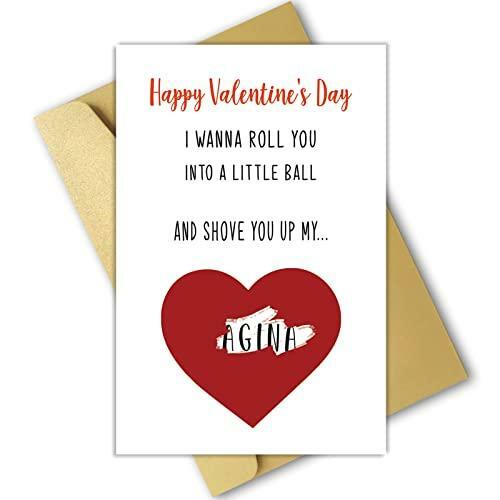 Naughty Valentines Day Cards for Boyfriend, Funny Scratch Off Card for Him