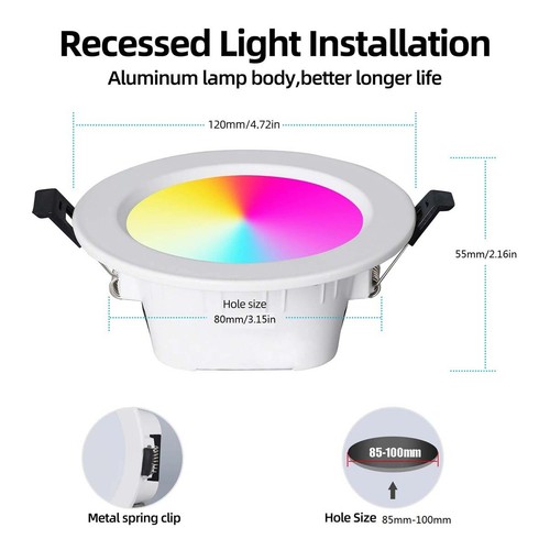 15W LED Downlight Recessed Round Light RGB Dimmable Smart Google Home Alexa Tuya - Picture 27 of 32