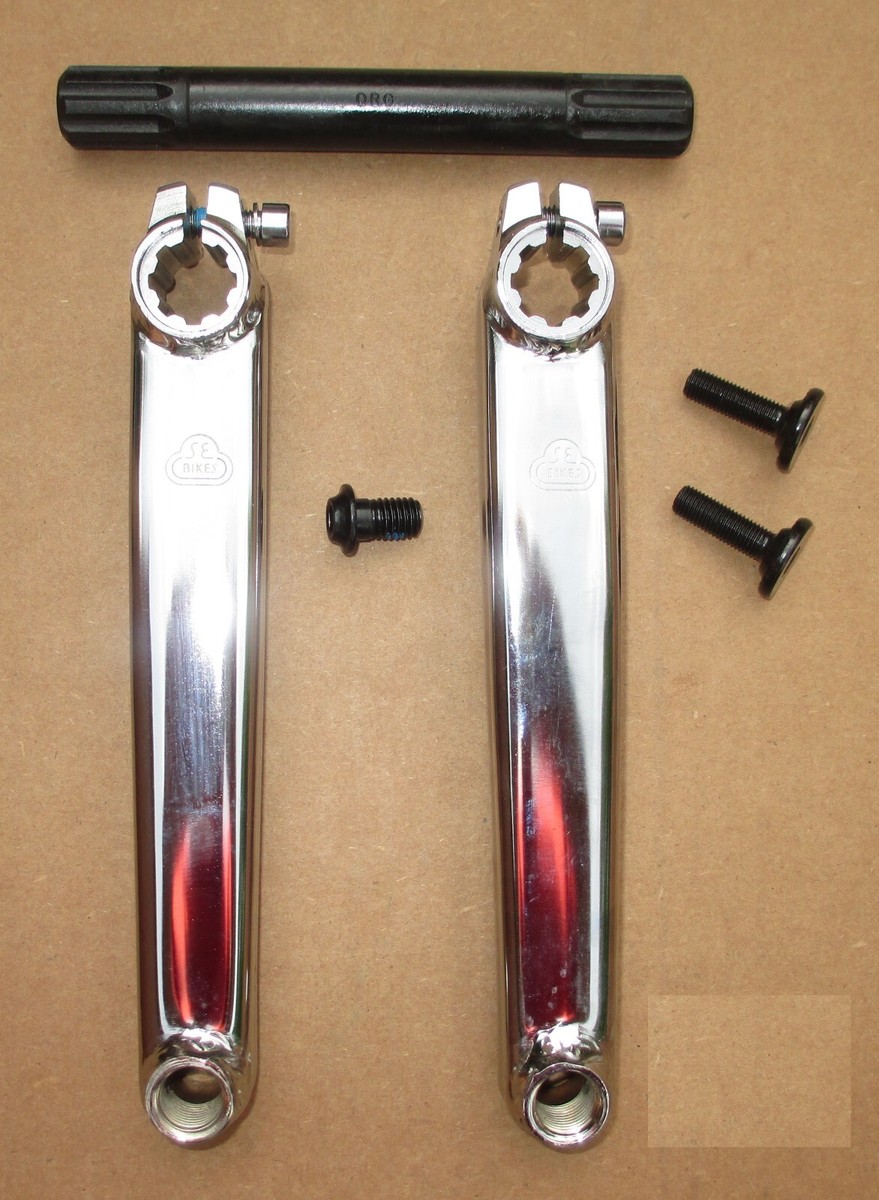 Crankarm Set SE BIKES BMX V-RIDGE Cromo 175 or 180mm 19mmx8