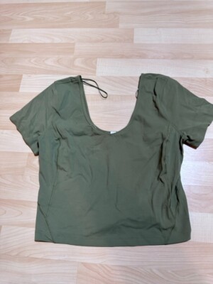 NWT  Lululemon Align Tee BRZG Bronze Green Olive Green Size 10