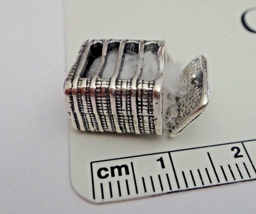 Sterling Silver 15x13x9mm Heavy Movable Bale of Cotton Charm - Picture 3 of 5