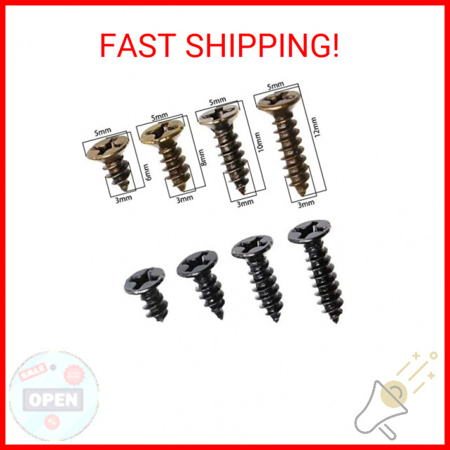 200-Pack H0 Scale Track Screws - 1.6x13mm Black Wood Screws For C-Track Model Railways