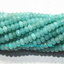 2x4mm Brazilian Blue Faceted Aquamarine Rondelle Gemstone Loose Beads 15''