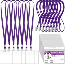 Marspark 50 Sets Clear Name Tags with Lanyard, Lanyards for ID Badges Reusable..
