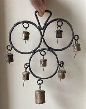 Vintage Bell Trefoil Wall Hanging Decor Chimes Primitive Hand Crafted Estate