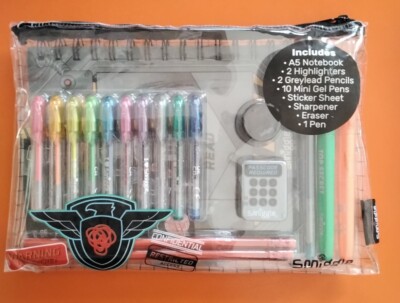 Neu Smiggle Warnung Top Secret Sky Agent Stift Notizbuch Schreibwaren Set Kinder Geschenk