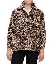 Burberry Leopard Print Shearling Runway Coat Uk 4 Usa 2 It 36 Xs (oversized)
