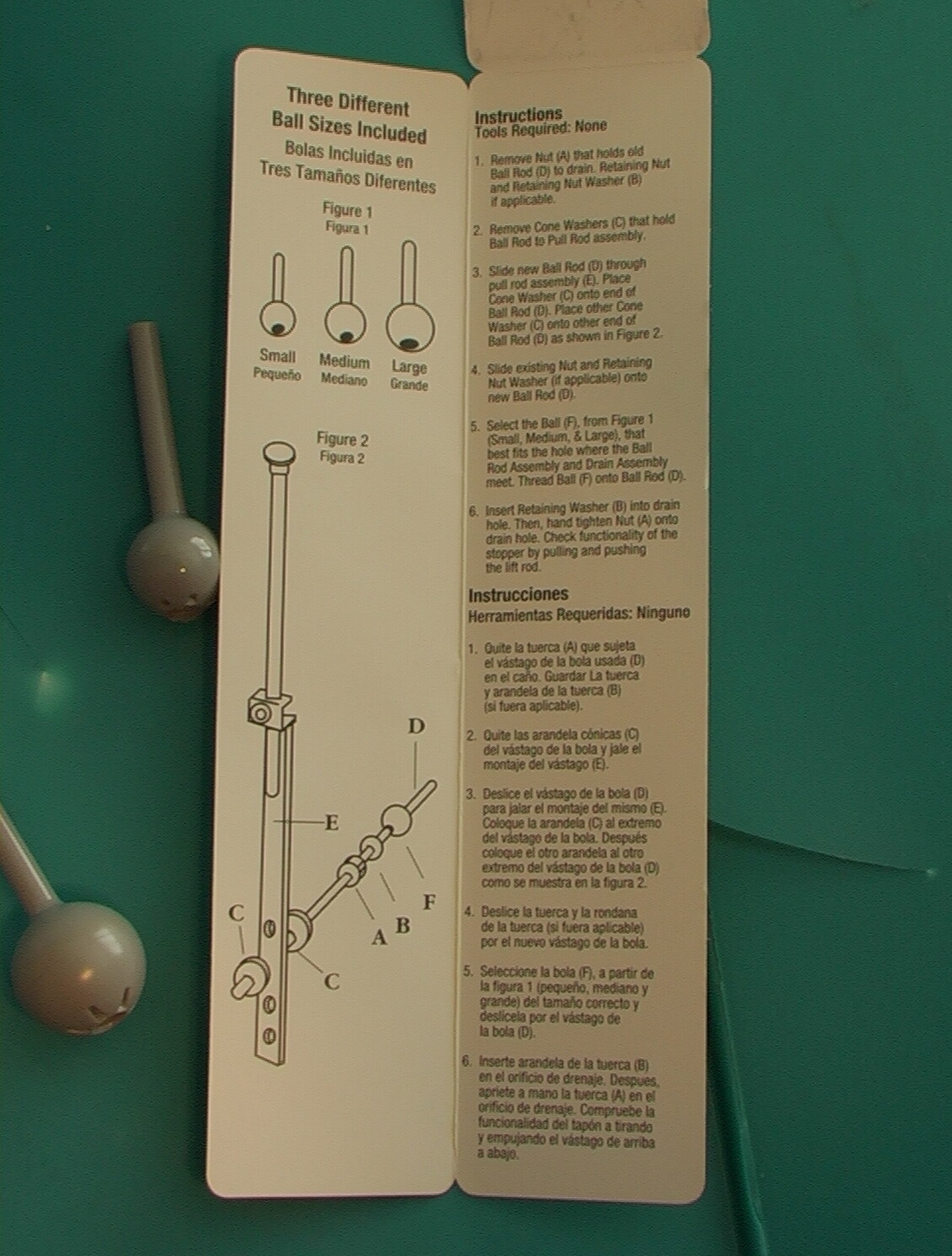 Danco Universal Ball Rod Assembly 88532 POPUP BALLS LARGE & SMALL ONLY