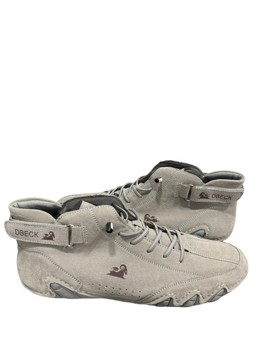 LDeck Italian Handmade Suede Luxury High Top Shoes Mens Sz 11.5 Grey Loafers - Picture 5 of 13