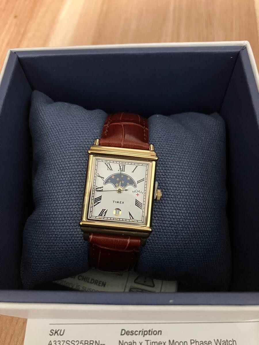 Noah Timex Moom Phase Watch 新品未使用 NOAH x TIMEX Moon Phase Watch Gold Brown Wristwatch Watch