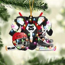 Personalized American Football Custom shaped acrylic christmas Ornament