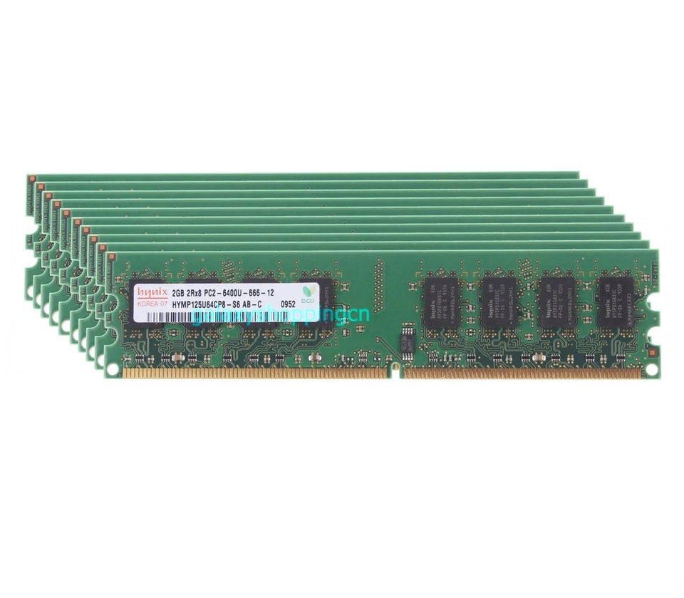 Hynix 10X 2GB PC2-6400 DDR2-800Mh​z Low Density Desktop RAM Memory Module PC6400 - Image 2 of 4