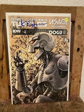 TMNT USAGI YOJIMBO WHEREWHEN #4 1:50 DAVID PETERSON Signed Kevin Eastman COA Nm