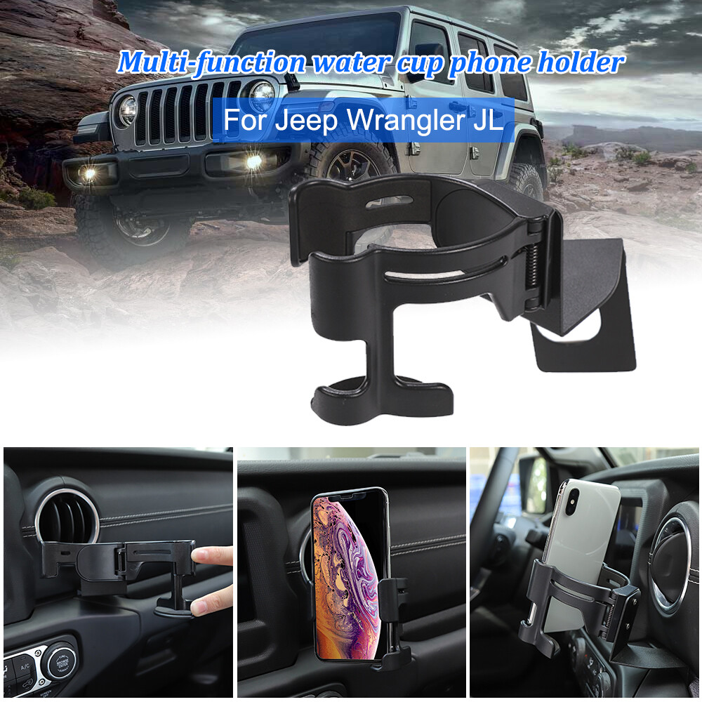 Multi-Function Drink Cup Phone Holder Bracket Organizer for Jeep