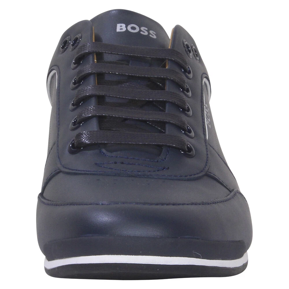 BOSS Saturn Low In Dark Blue For Men  Hugo Boss Slim Sole Trainers –  4feetshoes