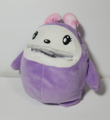 Purple Monji Monster Plush Open Mouth Pocket Stuffed 8 Tall SQUISHY Moose Toys - Picture 3 of 12