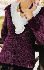 PURPLE FANTASY JACKET SWEATER 4 SIZES WOMEN'S CROCHET PATTERN INSTRUCTIONS