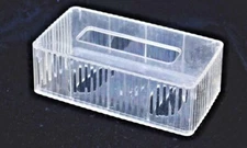 MCM 60s Vintage clear RIDGES lucite facial TISSUE HOLDER HYGIENE dispenser USA