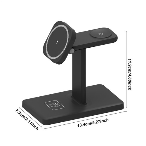 3 In 1 Portable Mobile Phone Earphone Charging StationWireless Charger Magnetic - Picture 3 of 12