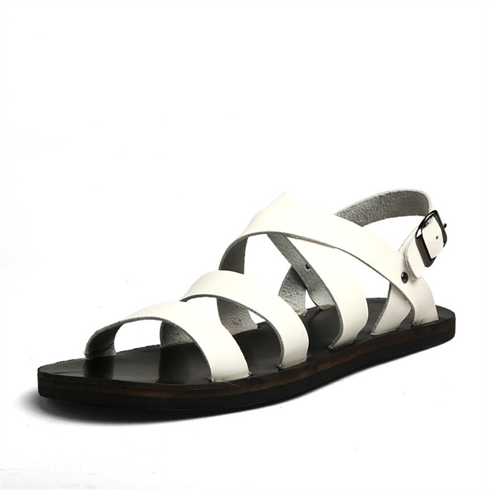 Leather Men's Shoes Non-slip Beach Shoes Soft Bottom Shoes Breathable Men's Sandals Casual Shoes