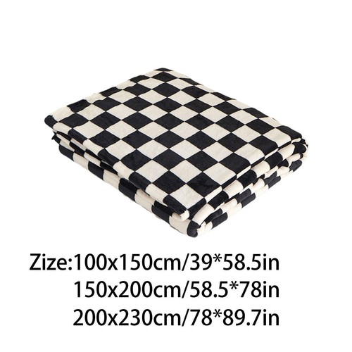 Throw Checked Large Polar Warm Soft Blanket Sofa Bed GX Car V0H8 Travel R1K6 - Picture 10 of 15