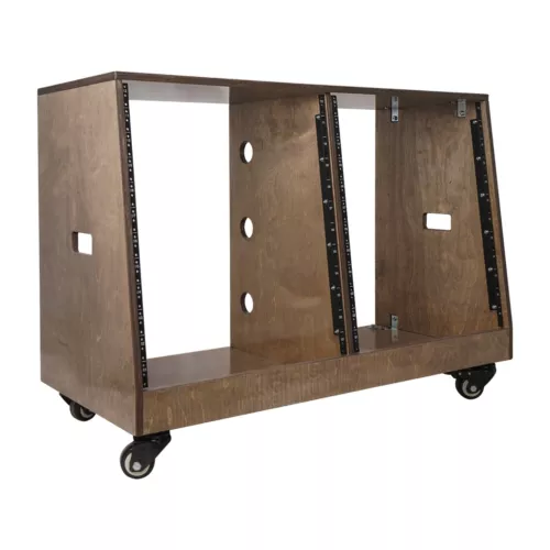 Sound Town DIY 2x12U Slanted Studio Rack Casters Plw Weathered Gray (SDRK-D12TB)