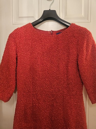 Winser London tweed dress Wool Blend Red Size 12 N7 - Picture 3 of 12