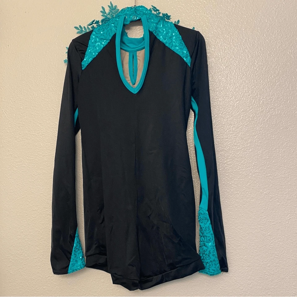 Fantasia de dança WEISSMAN aplique de renda aquática bicicleta chão sagrado 11084 MA - Imagem 3 de 4