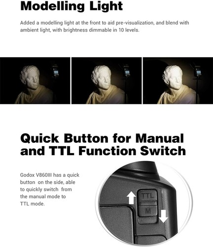 Godox V860III-F 2.4G TTL Li-ion Battery Wireless Camera Flash Speedlite for Fuji - Picture 3 of 9