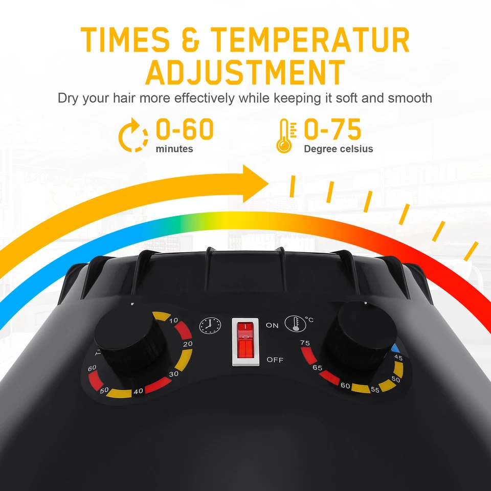 900W Wall Mount Hair Bonnet Hood Dryer Home Salon Perming Heat Hairdressing - Image 4 of 4