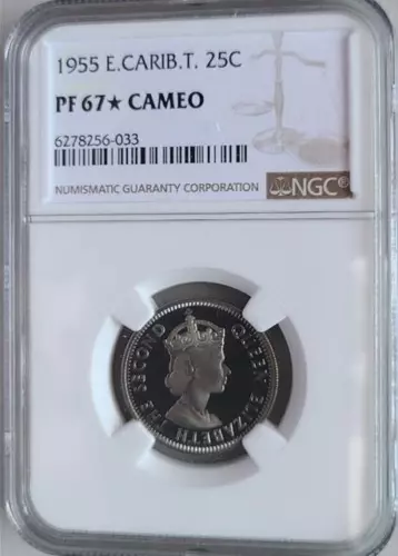 British Caribbean Territories 25 Cents 1955 NGC PF 67* Cameo
