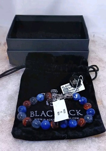 BLACKJACK Herren Edelstahl Perlen Armband Sodalith Rot Tigerauge BJS16BLS - Bild 15 von 15