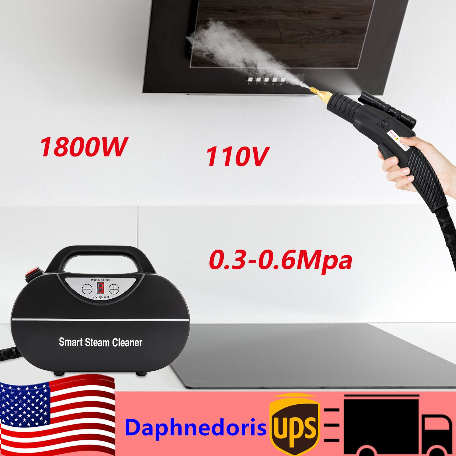 1800W Powerful Steam Cleaner for Home Deep Cleaning and High Pressure Washing