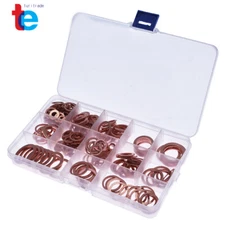 Solid Copper Crush Washers Seal Sealing Flat O-Ring Gaskets Assorted 280 Pcs Kit