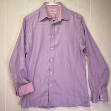 Ted Baker Endurance Dress Shirt Men 16 Purple Casual Flip Cuff