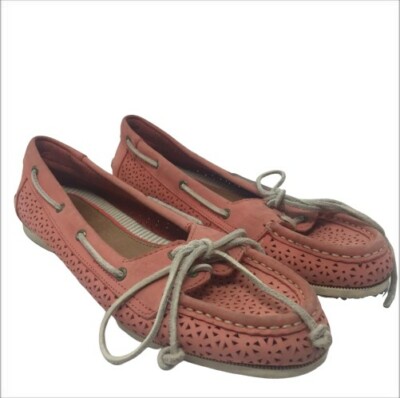 Sperry Top-Sider Women's Peach Leather Audrey Perfed Boat Shoe