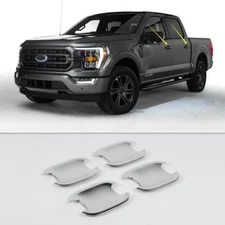 Exterior Car Door Handle Bowl Cover Trim 4P For Ford F150 F-150 2021-2022 Chrome