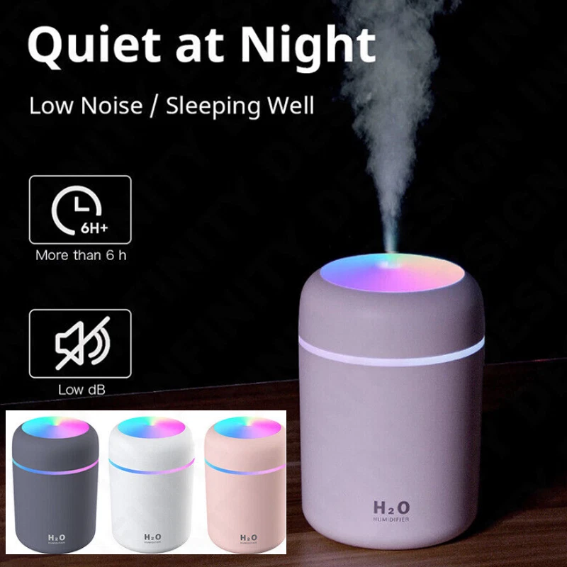 Car USB Air Purifier Diffuser Aroma Oil Humidifier Mist Night Light for Home - Image 2 of 4