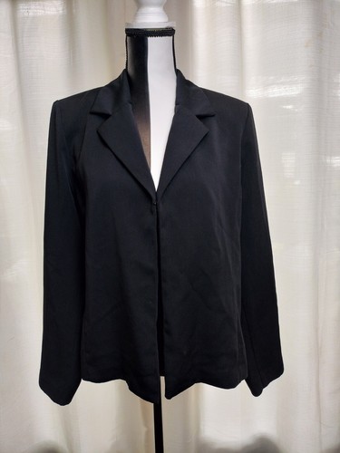 Hillard & Hanson Black Blazer One Clip Closure - Size M