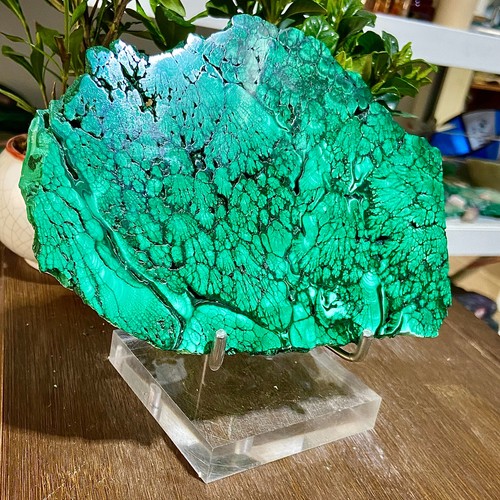 1.86LB Natural malachite slice quartz crystal luster mineral specimen - 第 13/17 張圖片