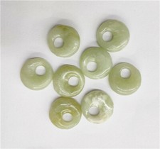 8Pcs 20mm Natural Green New Jade Donuts Pendant Bead DIY Jewelry Necklace HH223