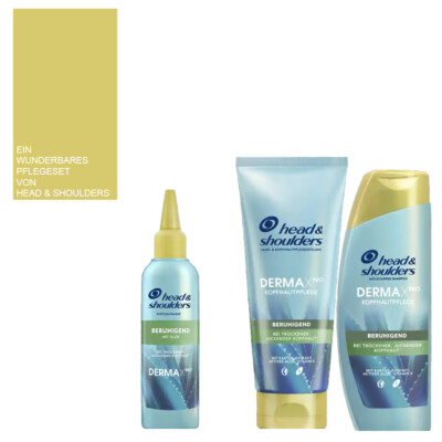 3tlg head & shoulders Anti-Schuppen Derma X Pro Beruhigend Shampoo Spülung Maske