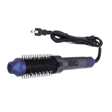 Hot Air Styling Brush With Red Light Hair Care Straightener (US Plug) Navy Blue