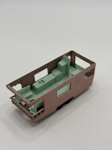 Vintage Matchbox Series Trailer Caravan Pink No 23 Lesney Made in England No Top