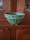 Mccoy Pottery hanging planter green pattern 8" x 6" unmarked 1920s