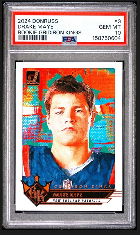 2024 Donruss Drake Maye Rookie Gridiron Kings PSA 10 Gem Mint #3 Patriots 📈🔥